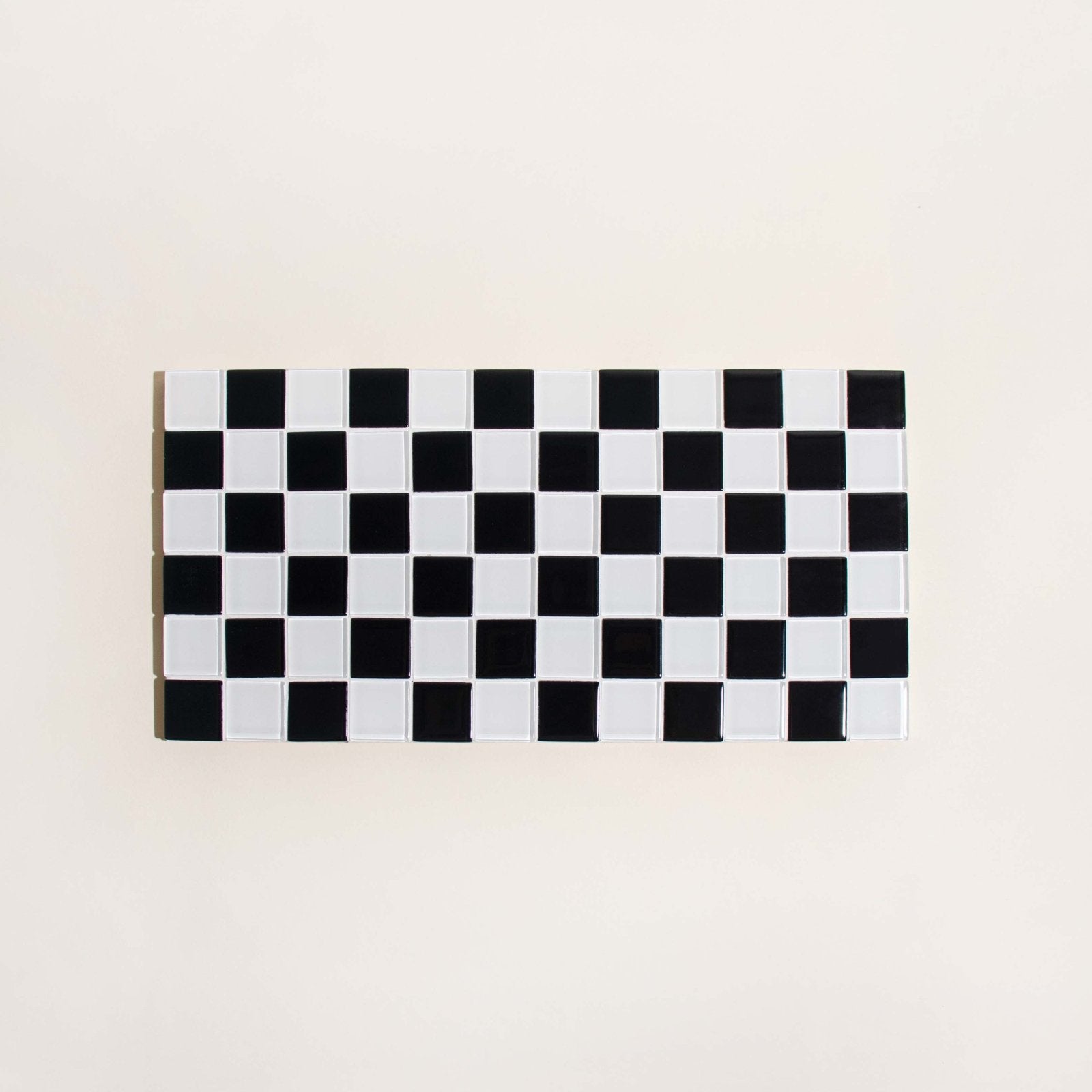 Subtle Art Studios · Glass Tile Decorative Tray · Black & White Checkered | socius design in Rochester, MN