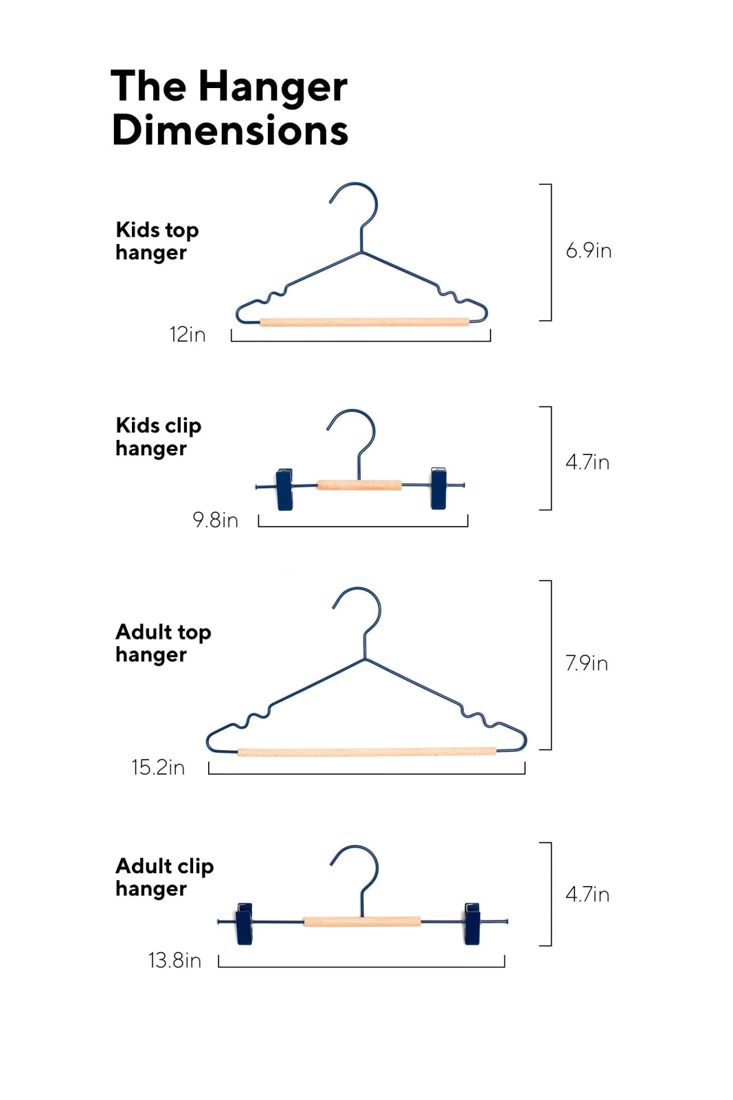 Mustard Made · Adult Clip Hangers in Navy | socius design in Rochester, MN