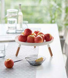 Yamazaki Home · Countertop Pedestal Tray (5" H) · Steel + Wood | socius design in Rochester, MN
