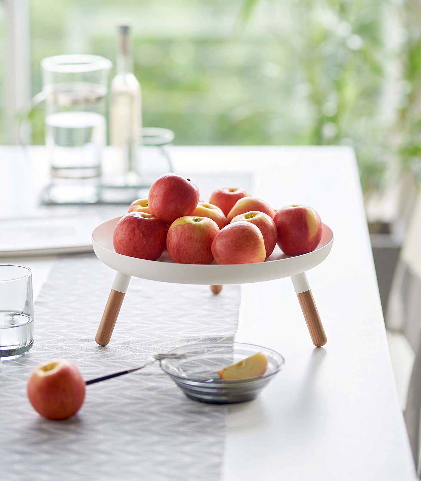Yamazaki Home · Countertop Pedestal Tray (5" H) · Steel + Wood | socius design in Rochester, MN