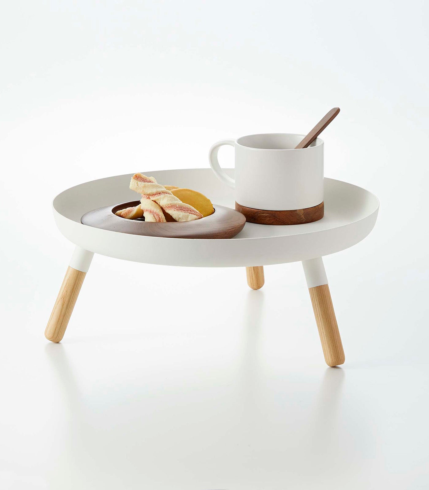 Yamazaki Home · Countertop Pedestal Tray (5" H) · Steel + Wood | socius design in Rochester, MN