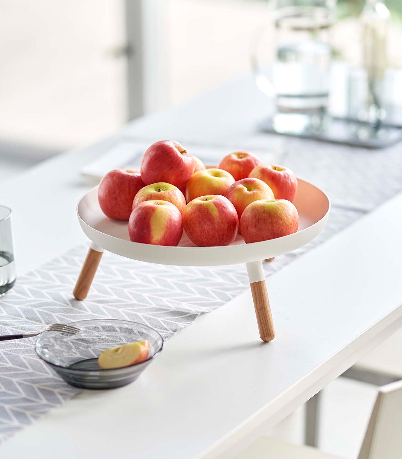 Yamazaki Home · Countertop Pedestal Tray (5" H) · Steel + Wood | socius design in Rochester, MN