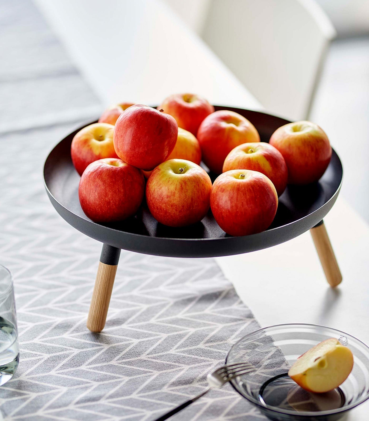 Yamazaki Home · Countertop Pedestal Tray (5" H) · Steel + Wood | socius design in Rochester, MN