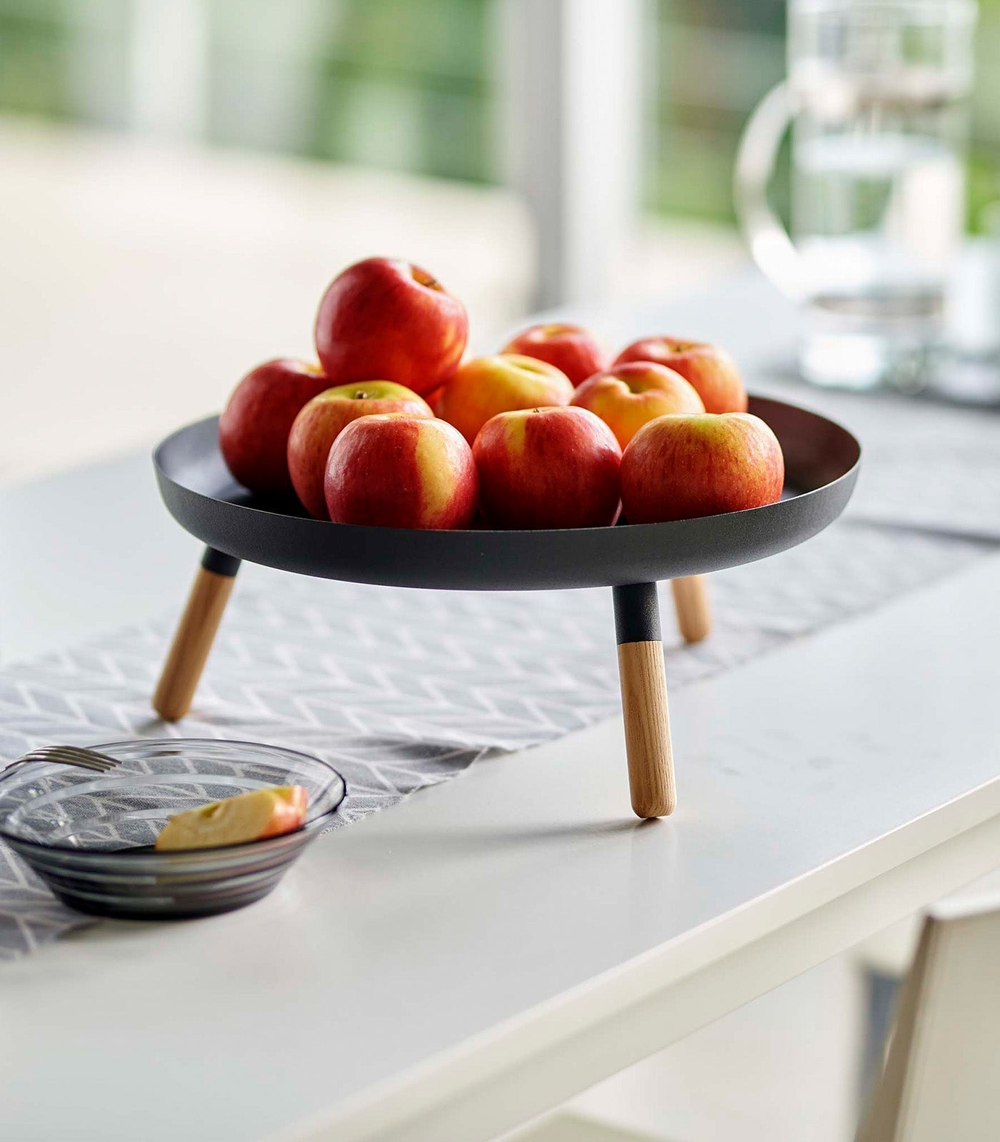 Yamazaki Home · Countertop Pedestal Tray (5" H) · Steel + Wood | socius design in Rochester, MN