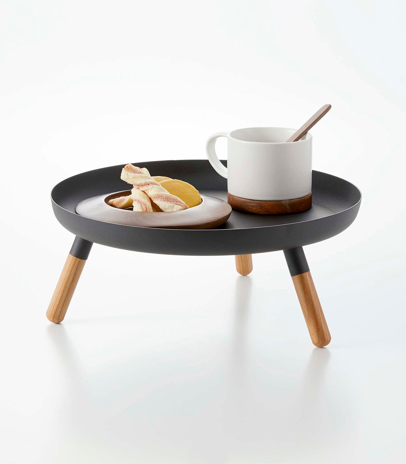 Yamazaki Home · Countertop Pedestal Tray (5" H) · Steel + Wood | socius design in Rochester, MN