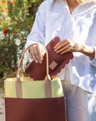 Graf Lantz · Deco Edge Merino Wool Clutch · Terracotta Vachetta | socius design in Rochester, MN