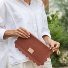 Graf Lantz · Deco Edge Merino Wool Clutch · Terracotta Vachetta | socius design in Rochester, MN