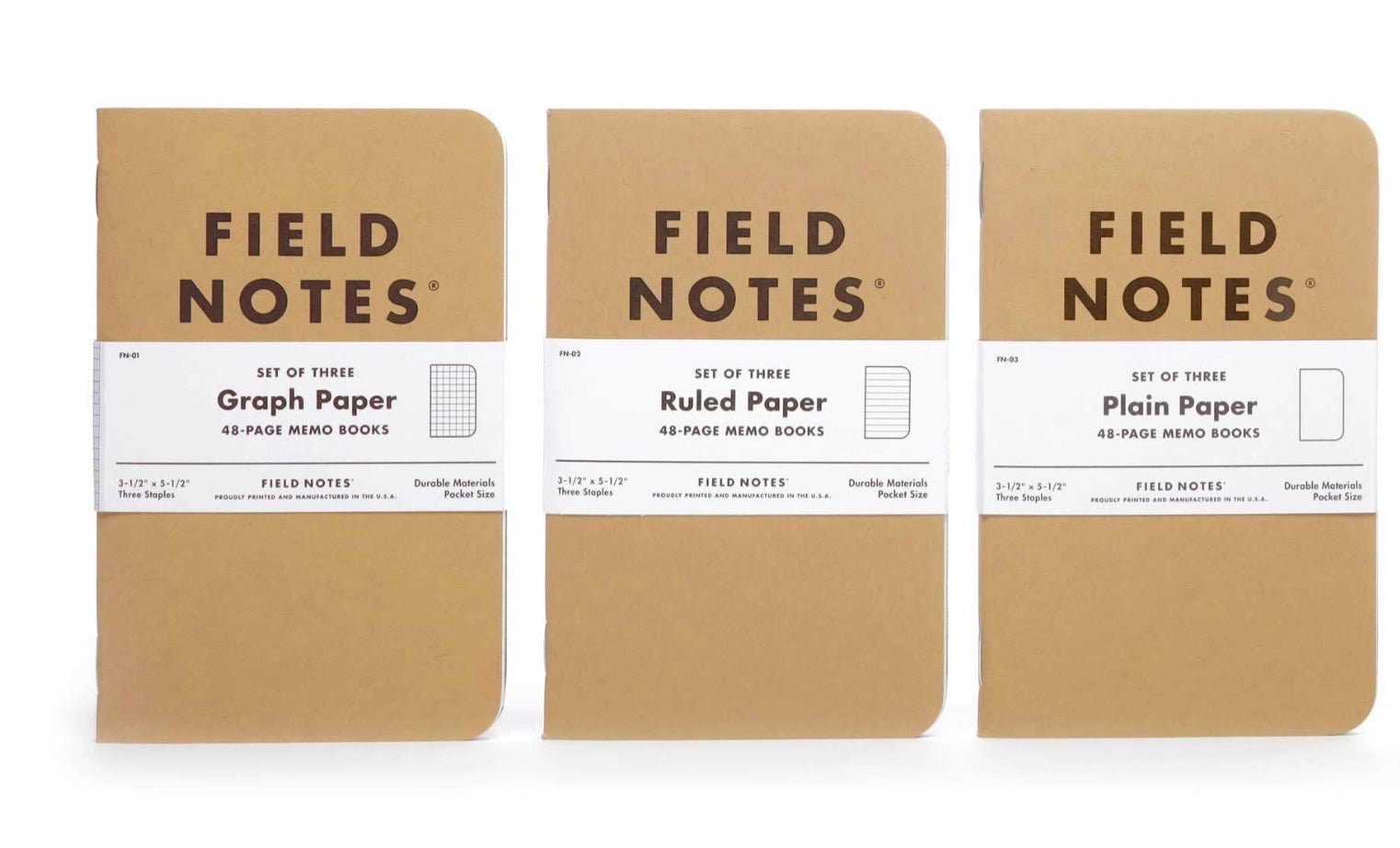 Field Notes · Field Notes 3 - Pack Mixed Memo Books · Original Kraft | socius design in Rochester, MN