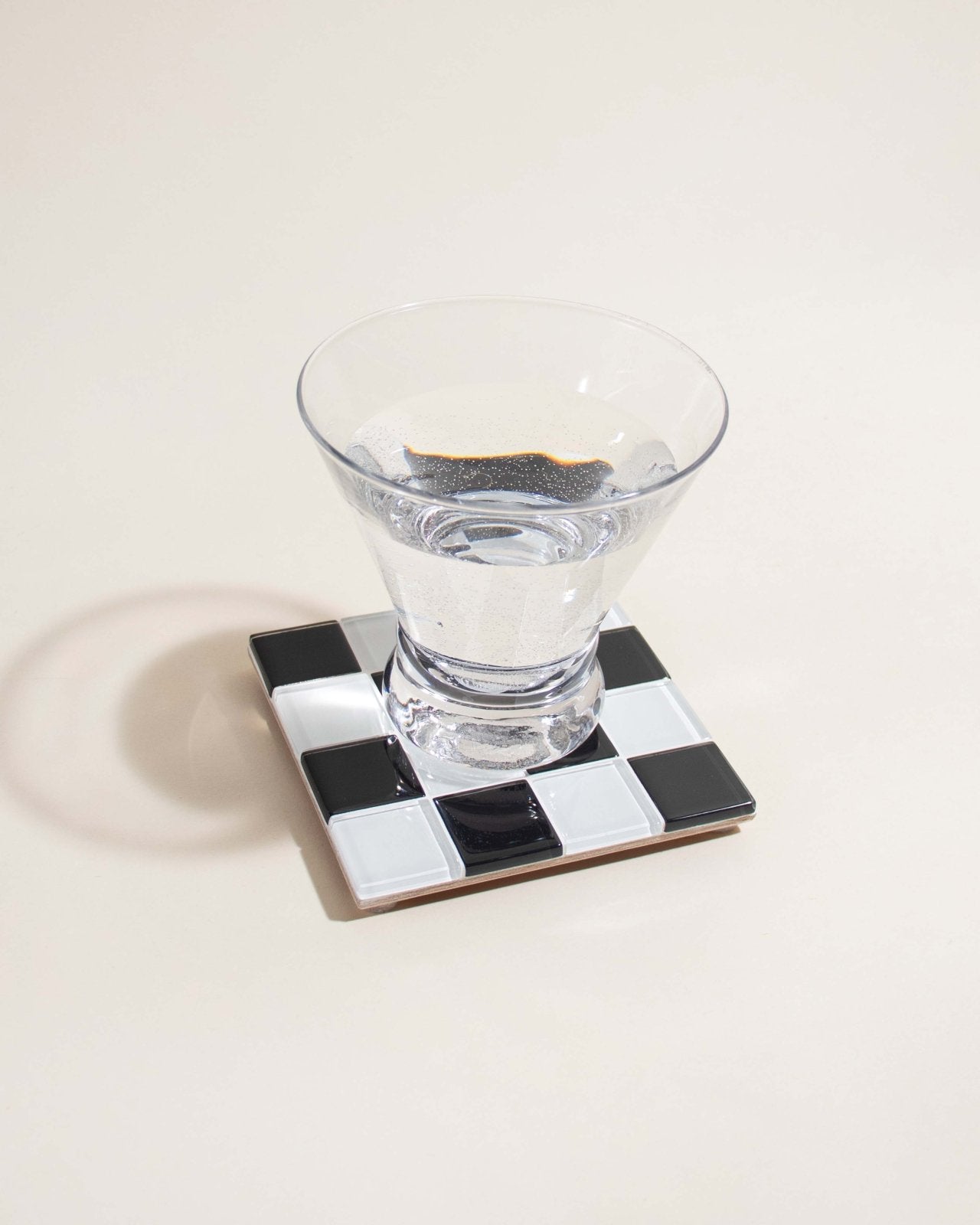 Subtle Art Studios · Glass Tile Coaster · Black + White Checkered | socius design in Rochester, MN