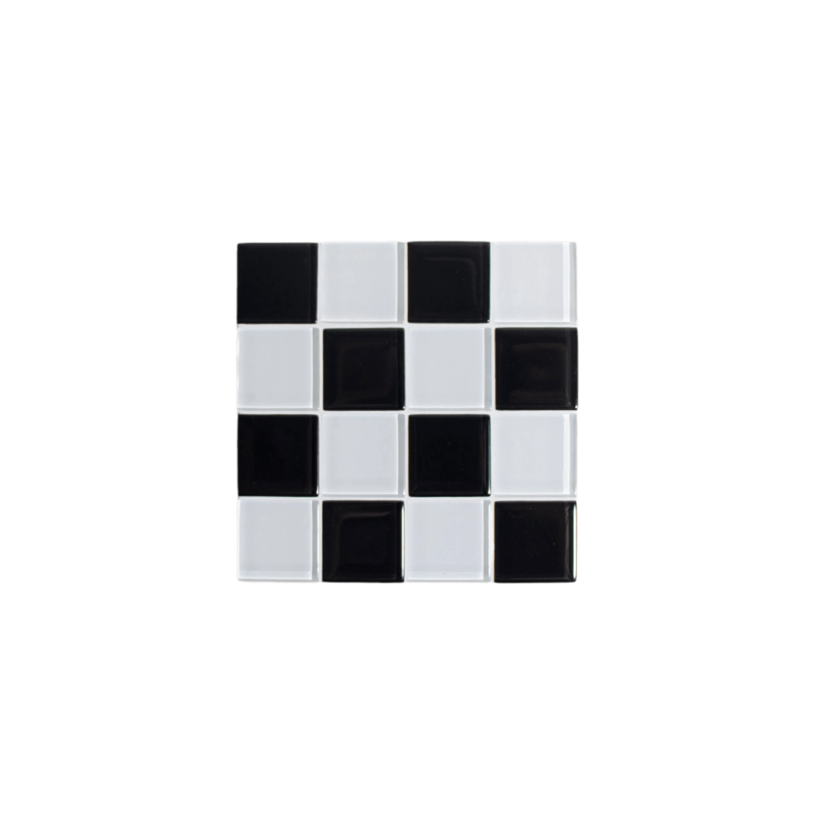 Subtle Art Studios · Glass Tile Coaster · Black + White Checkered | socius design in Rochester, MN
