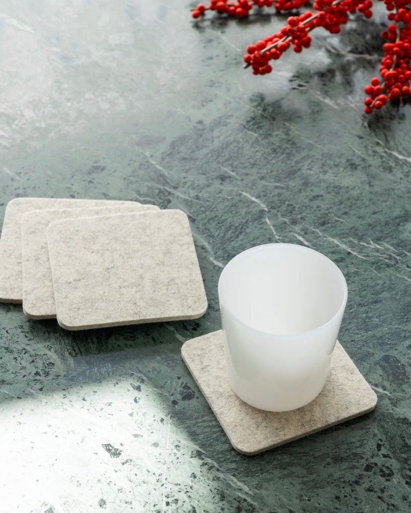 Graf Lantz · Graf Lantz · Bierfilzl Merino Wool Square Coaster 4 Pack · Heather White | socius design in Rochester, MN