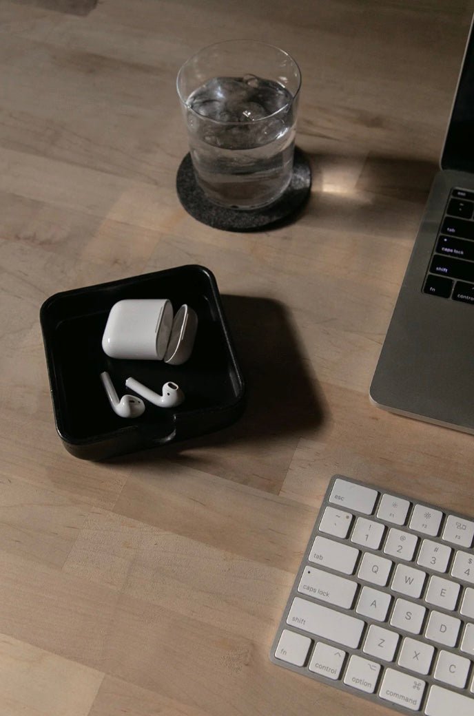 Graf Lantz · Graf Lantz Kobon Leather Square Tray · Black | socius design in Rochester, MN
