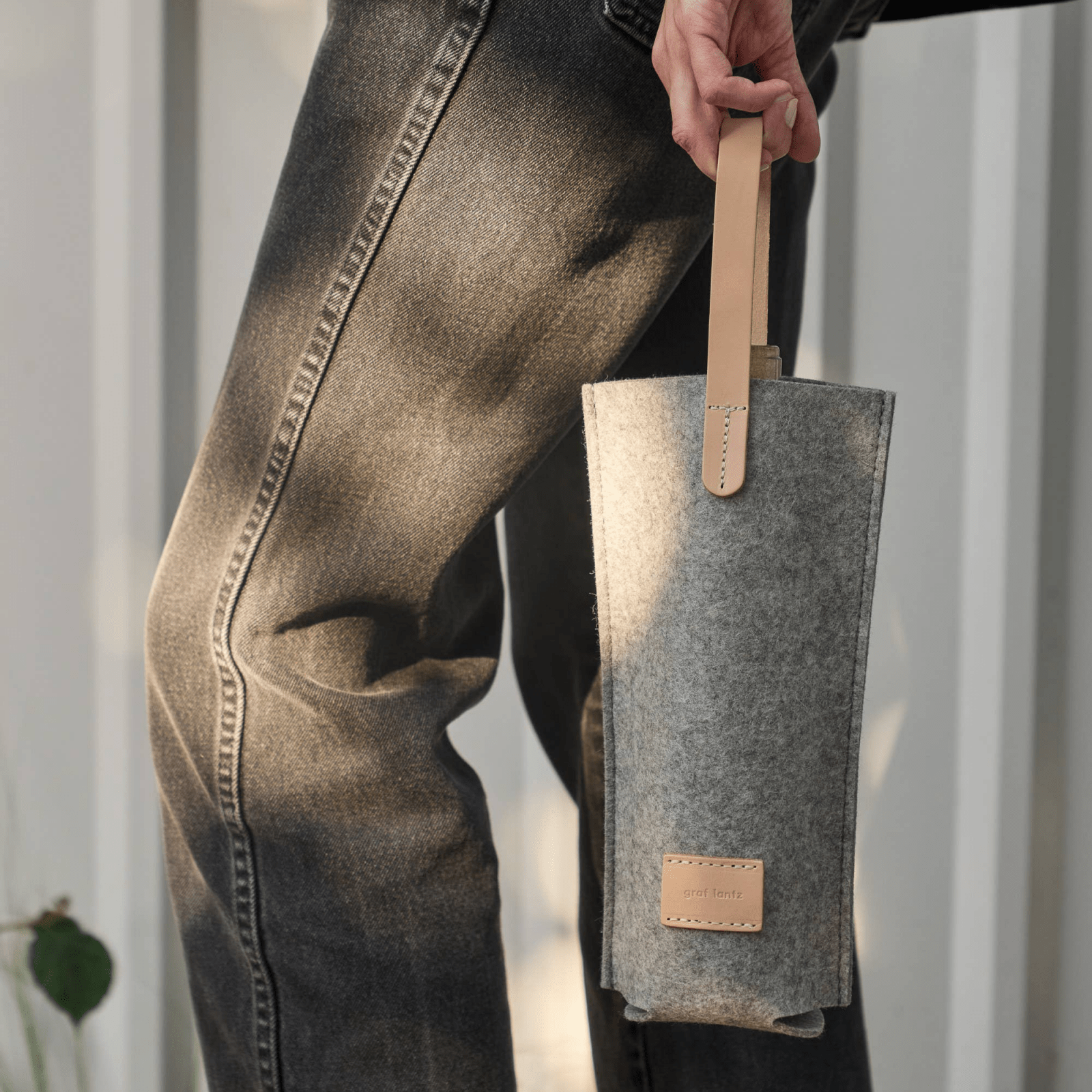 Graf Lantz · Hana Merino Wool Bottle Bag · Granite | socius design in Rochester, MN