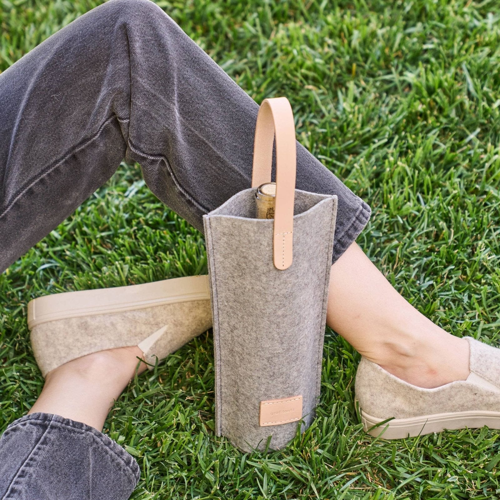 Graf Lantz · Hana Merino Wool Bottle Bag · Granite | socius design in Rochester, MN