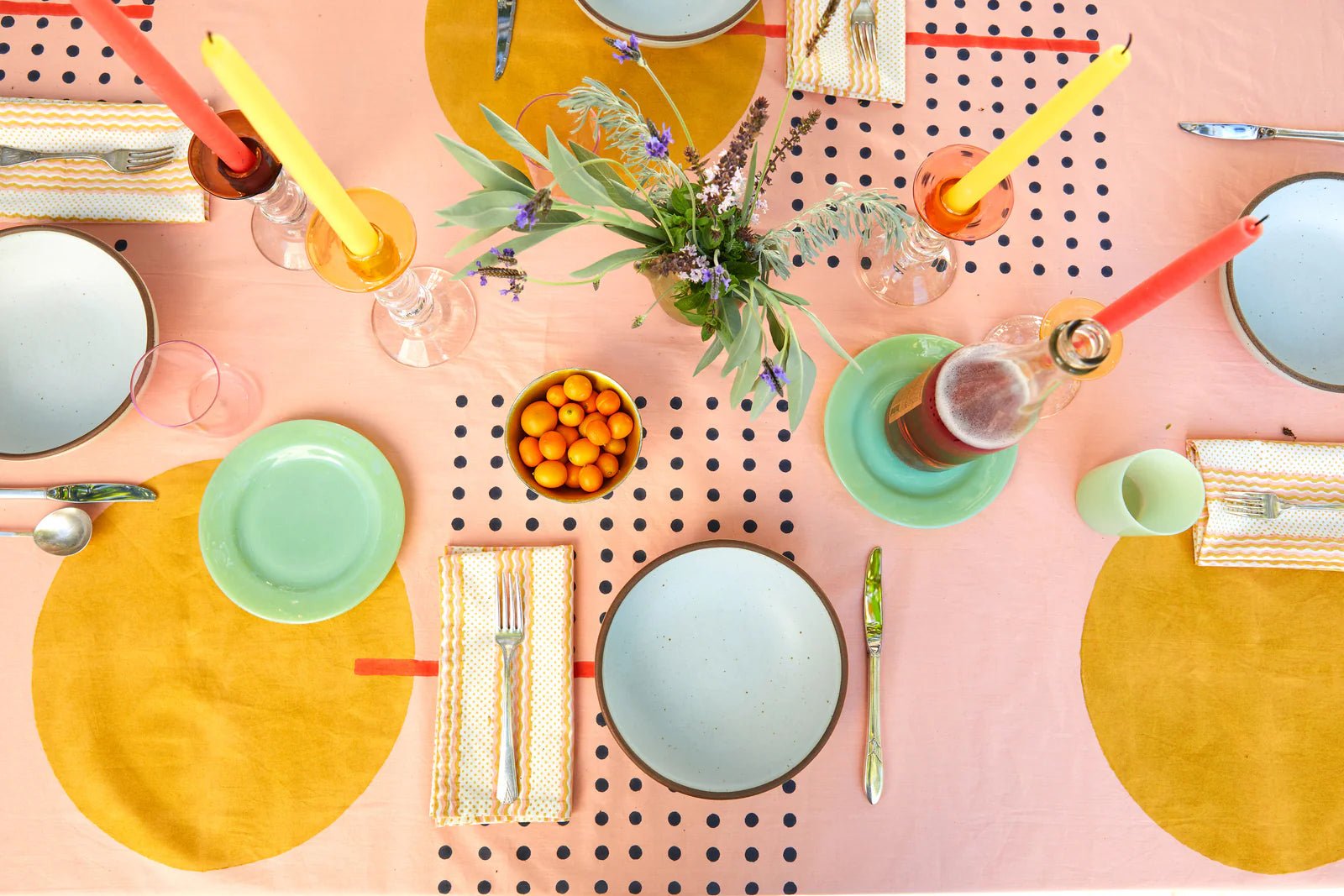 Block Shop · Hand Block - Printed Metronome Table Cloth · Peach | socius design in Rochester, MN