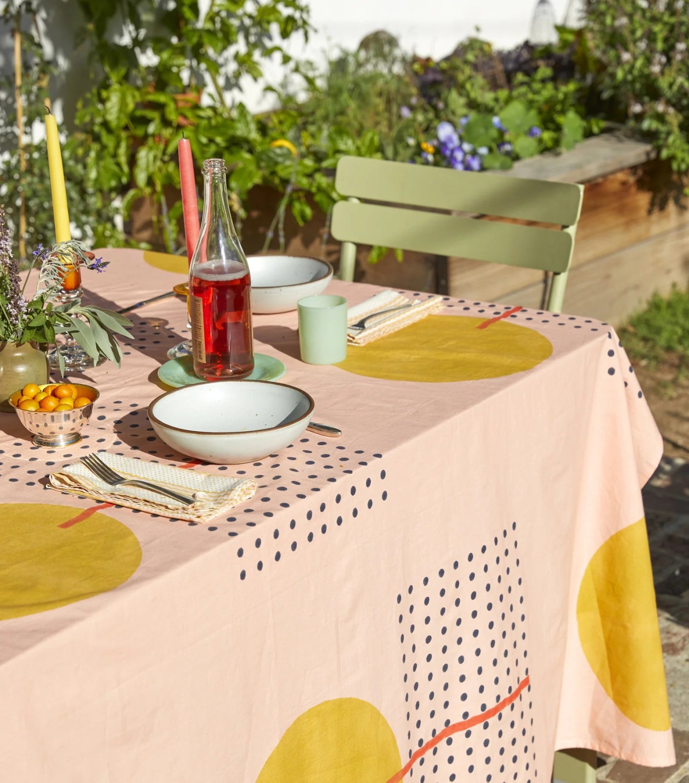 Block Shop · Hand Block - Printed Metronome Table Cloth · Peach | socius design in Rochester, MN
