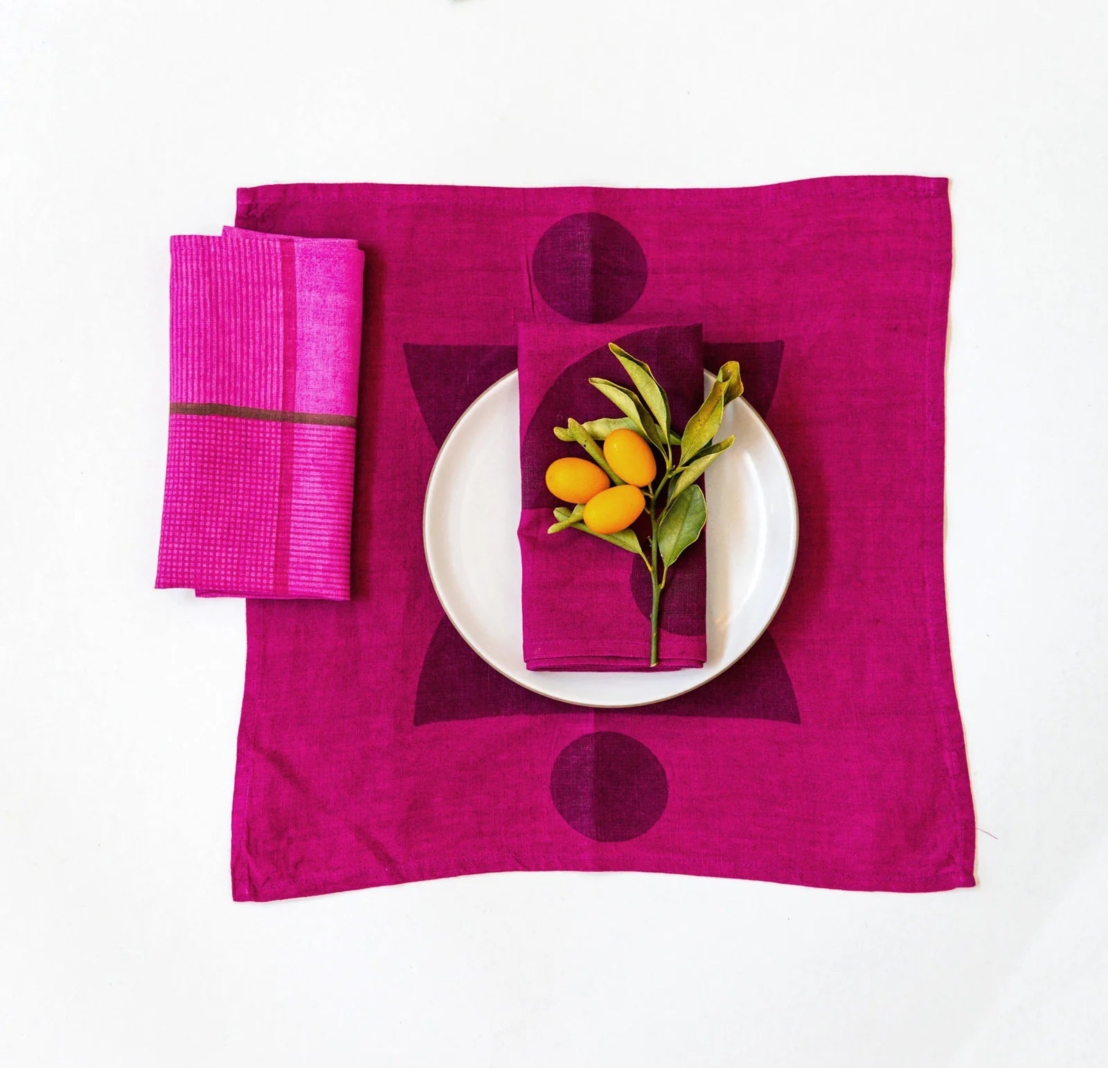 Block Shop · Hand Block - Printed Otto Napkin Set · Plum | socius design in Rochester, MN