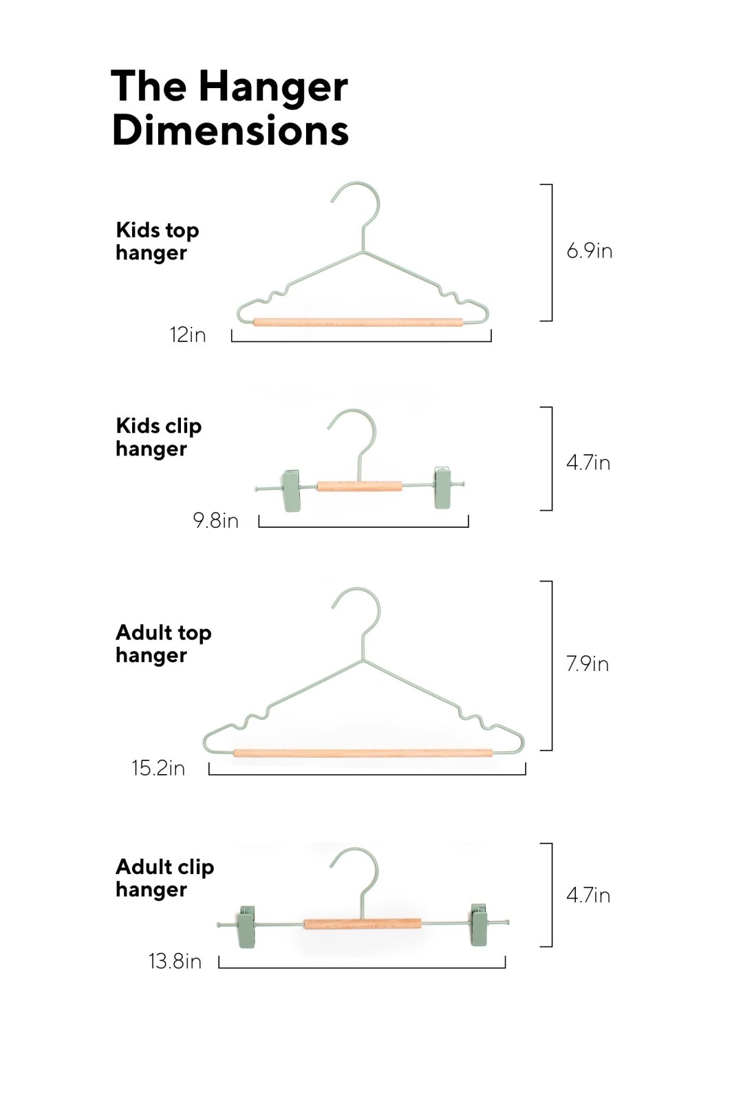 Mustard Made US · Kids Clip Hangers in Sage | socius design in Rochester, MN