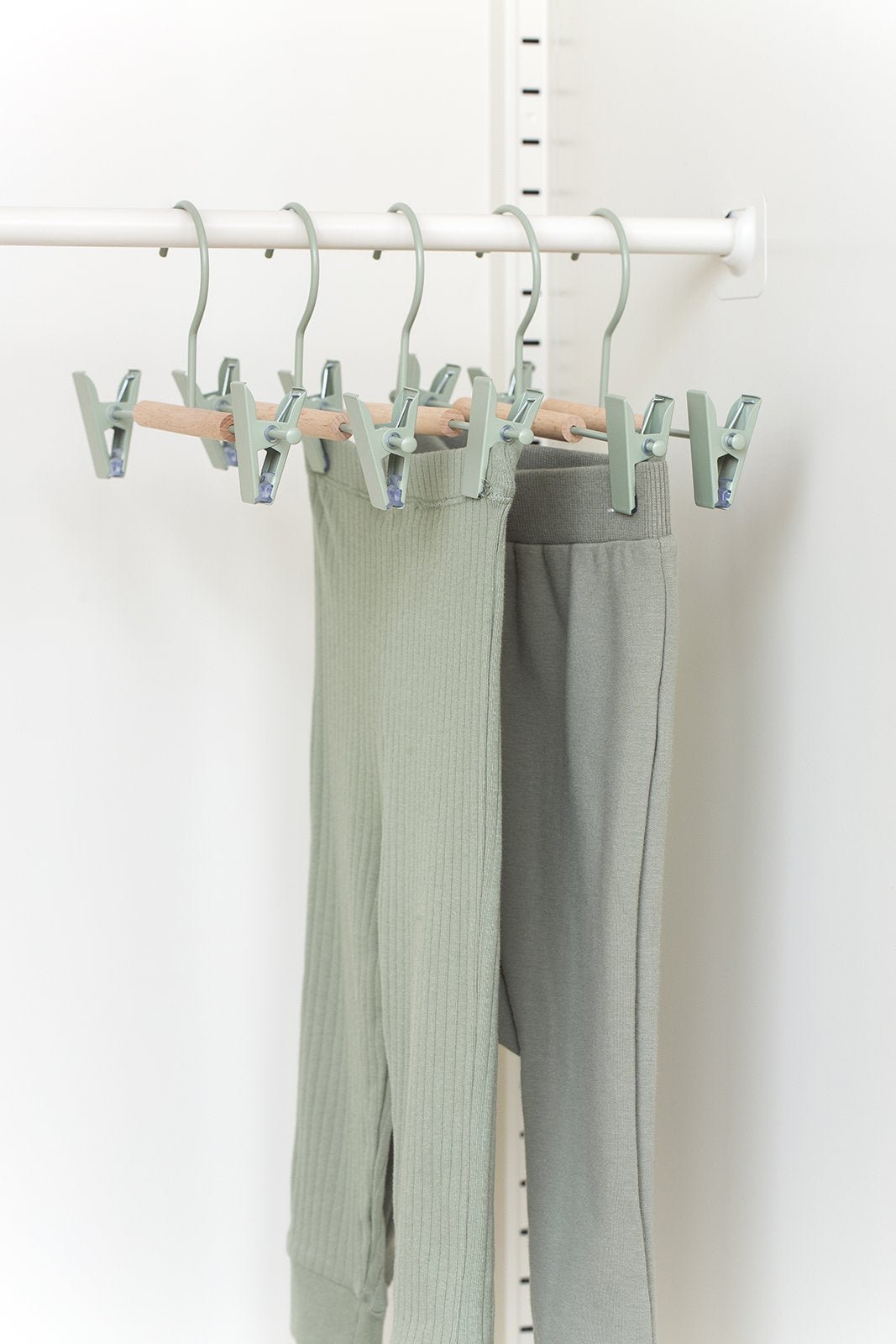 Mustard Made US · Kids Clip Hangers in Sage | socius design in Rochester, MN