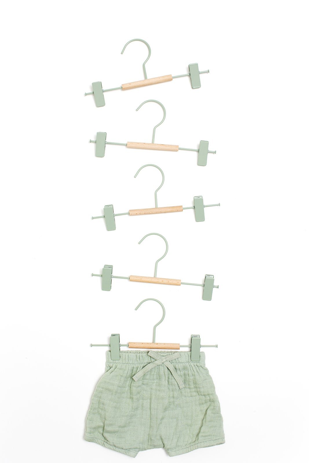 Mustard Made US · Kids Clip Hangers in Sage | socius design in Rochester, MN