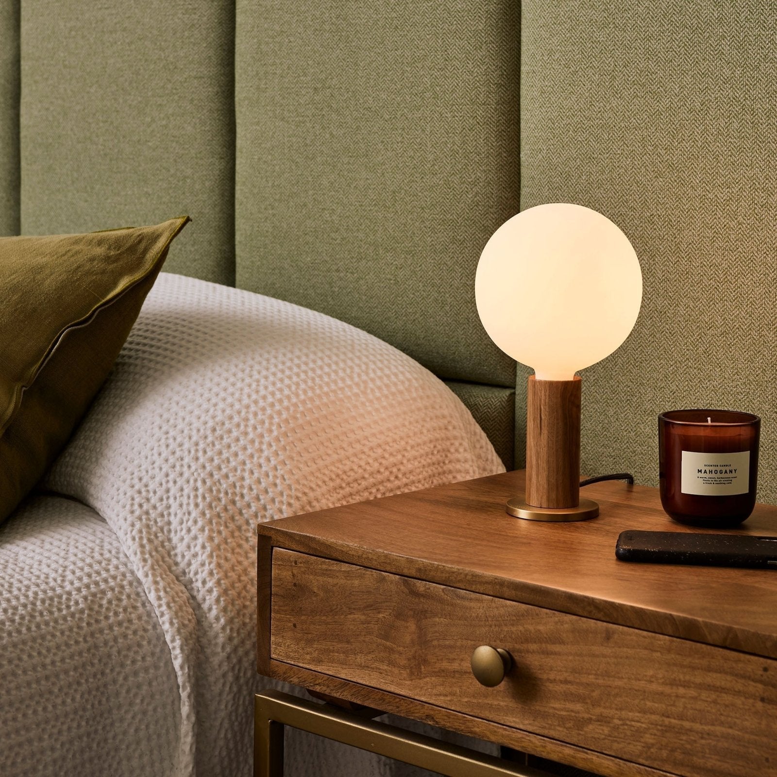 Tala US · Knuckle Table Lamp in Walnut + Sphere IV | socius design in Rochester, MN