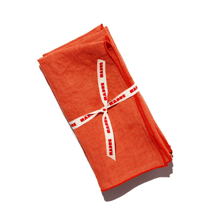 MADRE Linen · Papaya 18" sq Linen Napkin Set · MADRE Linen | socius design in Rochester, MN