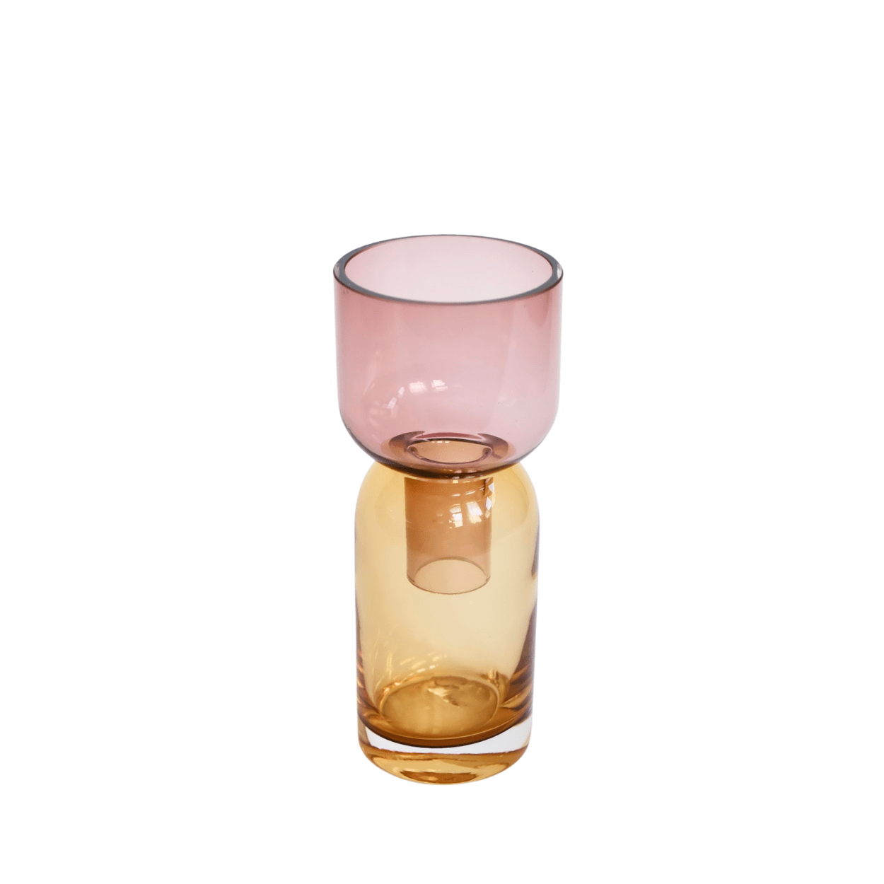 Cloudnola · Pink and Amber Blown Glass Flip Vase | socius design in Rochester, MN