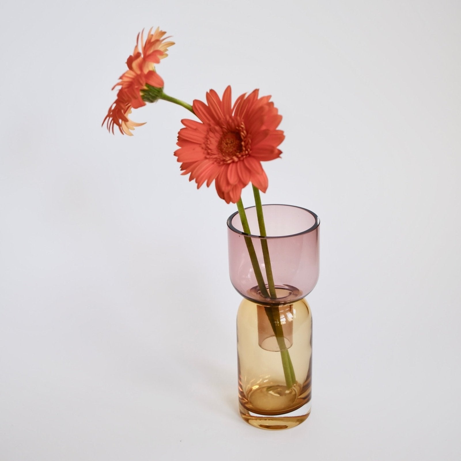 Cloudnola · Pink and Amber Blown Glass Flip Vase | socius design in Rochester, MN