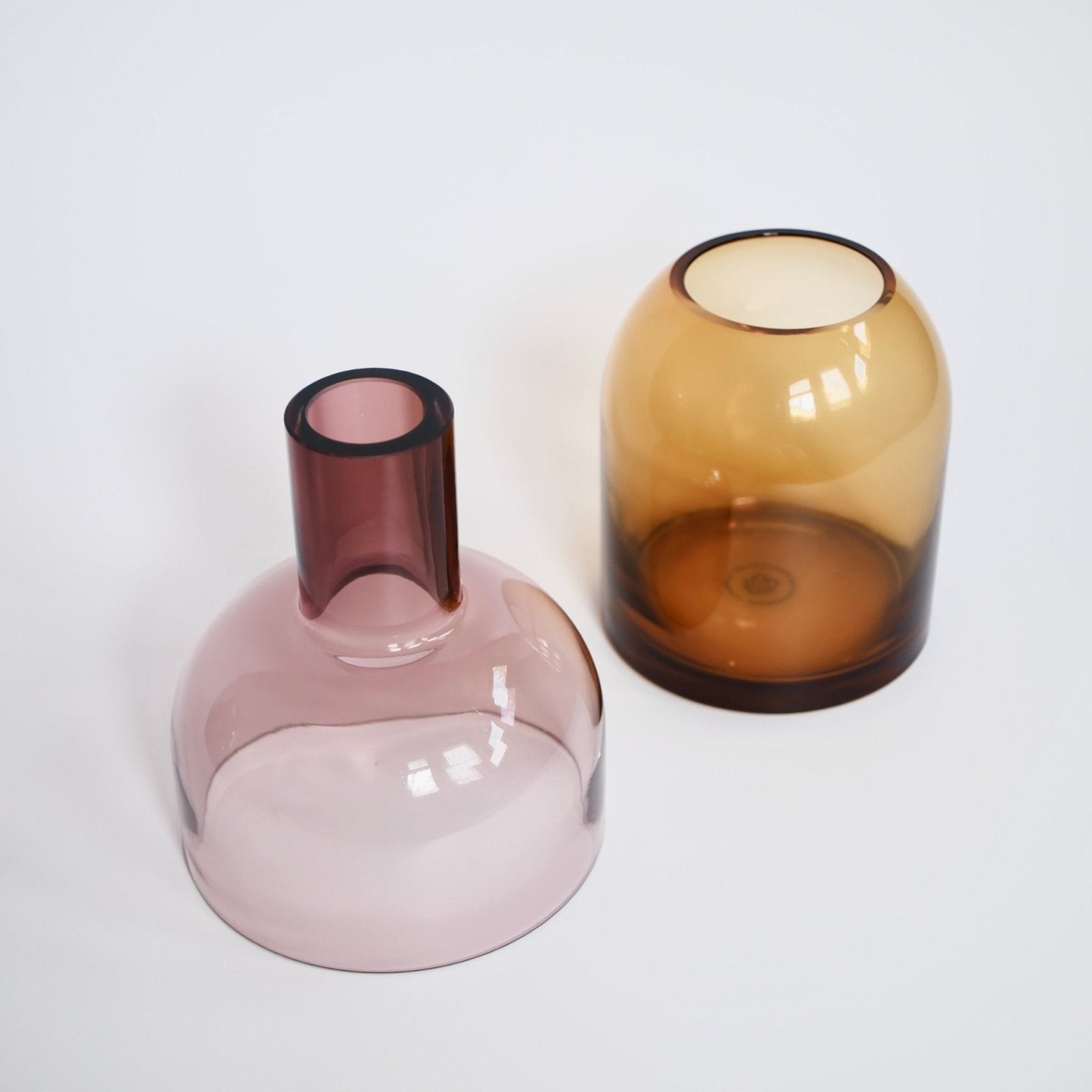 Cloudnola · Pink and Amber Blown Glass Flip Vase | socius design in Rochester, MN