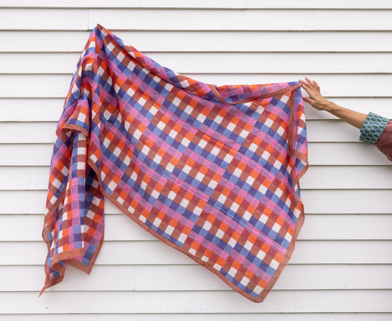 Block Shop · Split - Bars Hand Block - Printed Long Scarf · Purple | socius design in Rochester, MN