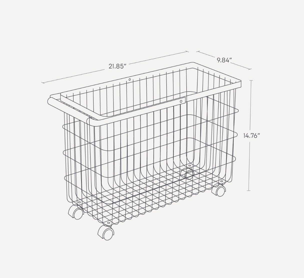 Yamazaki Home · Steel + Wood Rolling Wire Basket (15" H) | socius design in Rochester, MN