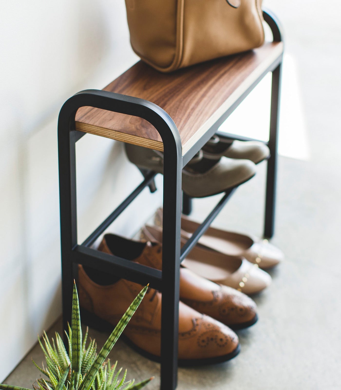 Yamazaki Home · Steel + Wood Shoe Organizer & Bench (18" H) · Yamazaki Home | socius design in Rochester, MN