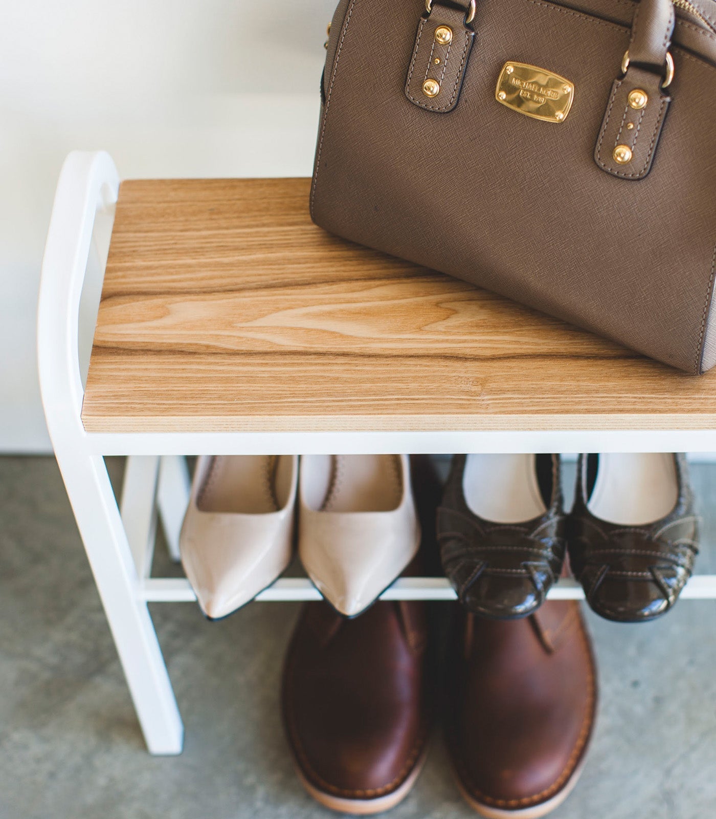 Yamazaki Home · Steel + Wood Shoe Organizer & Bench (18" H) · Yamazaki Home | socius design in Rochester, MN
