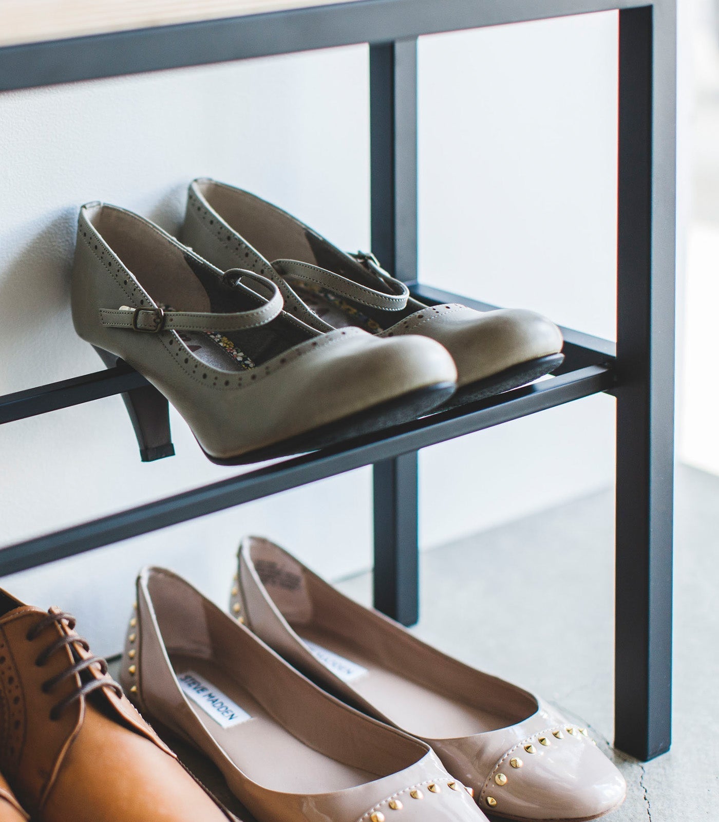 Yamazaki Home · Steel + Wood Shoe Organizer & Bench (18" H) · Yamazaki Home | socius design in Rochester, MN